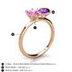 5 - Tanya Oval Shape Pink Sapphire & Cushion Shape Amethyst 2 Stone Duo Ring 