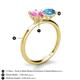 5 - Tanya Oval Shape Pink Sapphire & Cushion Shape Blue Topaz 2 Stone Duo Ring 