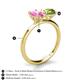 5 - Tanya Oval Shape Pink Sapphire & Cushion Shape Peridot 2 Stone Duo Ring 