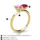 5 - Tanya Oval Shape Pink Sapphire & Cushion Shape Ruby 2 Stone Duo Ring 