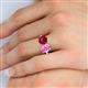 6 - Tanya Oval Shape Pink Sapphire & Cushion Shape Ruby 2 Stone Duo Ring 