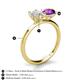 5 - Tanya Oval Shape White Sapphire & Cushion Shape Amethyst 2 Stone Duo Ring 