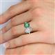6 - Tanya Oval Shape White Sapphire & Cushion Shape Lab Created Alexandrite 2 Stone Duo Ring 