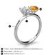 5 - Tanya Oval Shape White Sapphire & Cushion Shape Citrine 2 Stone Duo Ring 