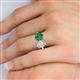 6 - Tanya Oval Shape White Sapphire & Cushion Shape Emerald 2 Stone Duo Ring 