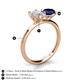 5 - Tanya Oval Shape White Sapphire & Cushion Shape Blue Sapphire 2 Stone Duo Ring 