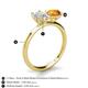 5 - Tanya Oval Shape White Sapphire & Cushion Shape Citrine 2 Stone Duo Ring 