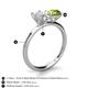5 - Tanya Oval Shape White Sapphire & Cushion Shape Peridot 2 Stone Duo Ring 