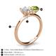 5 - Tanya Oval Shape White Sapphire & Cushion Shape Peridot 2 Stone Duo Ring 