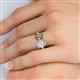 6 - Tanya Oval Shape White Sapphire & Cushion Shape Smoky Quartz 2 Stone Duo Ring 