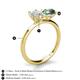 5 - Tanya Oval Shape White Sapphire & Cushion Shape Lab Created Alexandrite 2 Stone Duo Ring 