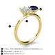 5 - Tanya Oval Shape White Sapphire & Cushion Shape Blue Sapphire 2 Stone Duo Ring 