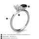 5 - Tanya Oval Shape White Sapphire & Cushion Shape Black Onyx 2 Stone Duo Ring 