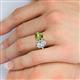 6 - Tanya Oval Shape IGI Certified Lab Grown Diamond & Cushion Shape Peridot 2 Stone Duo Ring 