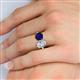 6 - Tanya Oval Shape IGI Certified Lab Grown Diamond & Cushion Shape Blue Sapphire 2 Stone Duo Ring 