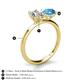 5 - Tanya Oval Shape IGI Certified Lab Grown Diamond & Cushion Shape Blue Topaz 2 Stone Duo Ring 