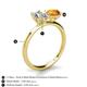 5 - Tanya Oval Shape IGI Certified Lab Grown Diamond & Cushion Shape Citrine 2 Stone Duo Ring 