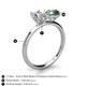 5 - Tanya Oval Shape IGI Certified Lab Grown Diamond & Cushion Shape Lab Created Alexandrite 2 Stone Duo Ring 
