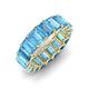 4 - Victoria 6x4 mm Emerald Cut Blue Topaz Eternity Band 
