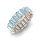 4 - Victoria 6x4 mm Emerald Cut Aquamarine Eternity Band 