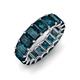 4 - Victoria 6x4 mm Emerald Cut London Blue Topaz Eternity Band 