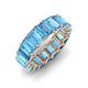 4 - Victoria 6x4 mm Emerald Cut Blue Topaz Eternity Band 