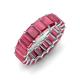 4 - Victoria 6x4 mm Emerald Cut Rhodolite Garnet Eternity Band 
