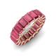 4 - Victoria 6x4 mm Emerald Cut Rhodolite Garnet Eternity Band 
