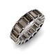 4 - Victoria 6x4 mm Emerald Cut Smoky Quartz Eternity Band 