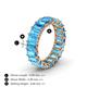 5 - Victoria 5x3 mm Emerald Cut Blue Topaz Eternity Band 