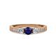 2 - Ayaka Blue Sapphire and Diamond Three Stone Engagement Ring 