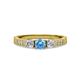 2 - Ayaka Blue Topaz and Diamond Three Stone Engagement Ring 