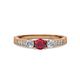 2 - Ayaka Ruby and Diamond Three Stone Engagement Ring 