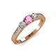 3 - Ayaka Pink Sapphire and Diamond Three Stone Engagement Ring 