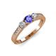3 - Ayaka Tanzanite and Diamond Three Stone Engagement Ring 