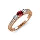 3 - Ayaka Ruby and Diamond Three Stone Engagement Ring 