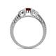 4 - Ayaka Red Garnet and Diamond Three Stone Engagement Ring 