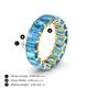 5 - Victoria 6x4 mm Emerald Cut Blue Topaz Eternity Band 