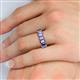6 - Victoria 6x4 mm Emerald Cut Iolite Eternity Band 
