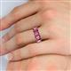 6 - Victoria 6x4 mm Emerald Cut Pink Tourmaline Eternity Band 