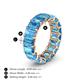 5 - Victoria 6x4 mm Emerald Cut Blue Topaz Eternity Band 