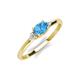 3 - Vera 6x4 mm Oval Shape Blue Topaz and Round Lab Grown Diamond Promise Ring 