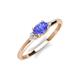 3 - Vera 6x4 mm Oval Shape Tanzanite and Round Lab Grown Diamond Promise Ring 