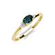 3 - Vera 6x4 mm Oval Shape London Blue Topaz and Round Lab Grown Diamond Promise Ring 