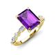 3 - Laila 2.73 ctw Amethyst Emerald Shape (9x7 mm) Hidden Halo Engagement Ring 