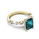 4 - Laila 3.48 ctw London Blue Topaz Emerald Shape (9x7 mm) Hidden Halo Engagement Ring 