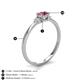 4 - Vera 6x4 mm Oval Shape Pink Tourmaline and Round Lab Grown Diamond Promise Ring 