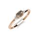 3 - Vera 6x4 mm Oval Shape Smoky Quartz and Round Diamond Promise Ring 