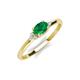 3 - Vera 6x4 mm Oval Shape Emerald and Round Diamond Promise Ring 