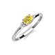 3 - Vera 6x4 mm Oval Shape Yellow Sapphire and Round Diamond Promise Ring 